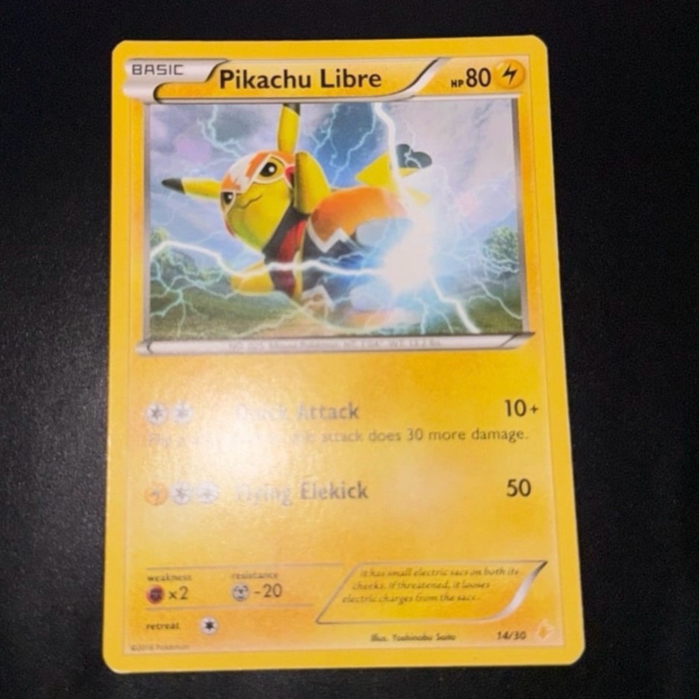 Pikachu Libre XY Trainer kit 14/30 Rare year 2016 Reverse art non-holo NM